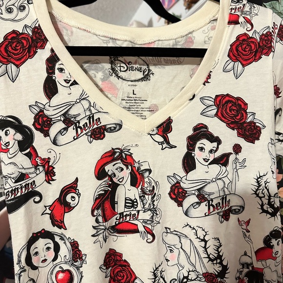 NWT Disney Journeys Collab Princess Vintage Tattoo Art Short Sleeve Tee Shirt - Picture 2 of 5